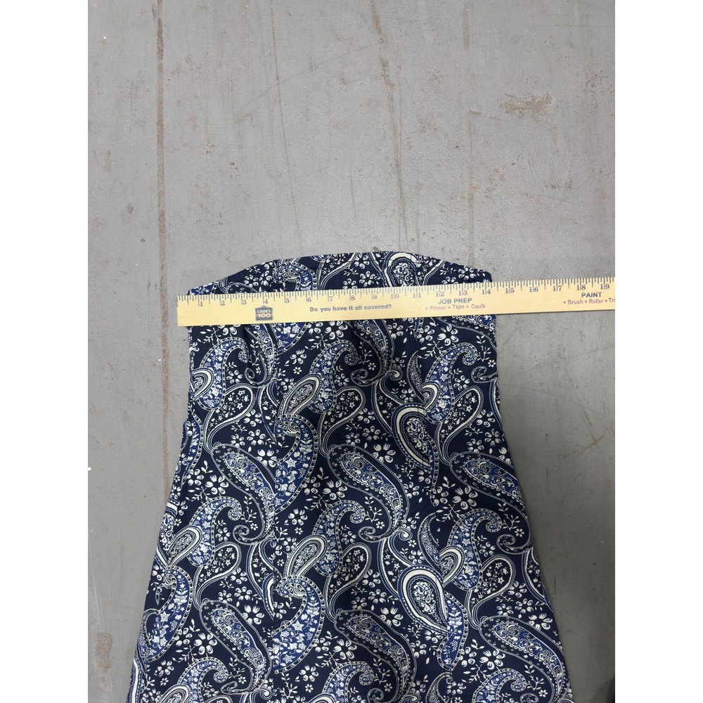 Tommy Hilfiger Navy White Paisley Strapless Mini Dress A-Line Size 4 - Picture 6 of 6